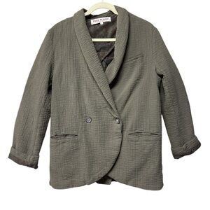 Free People Rowan Blazer in Army Green  Size Small 100% Cotton
